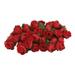 60pcs 3cm Artificial Roses Flower Heads for Wedding Bouquets Centerpieces Bridal Shower DIY Party Decoration (Red)