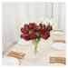 Efavormart 3 Pack | 13 Burgundy Real Touch Artificial Rose Bud Flower Bridal Bouquets Silk Floral Bush Arrangements