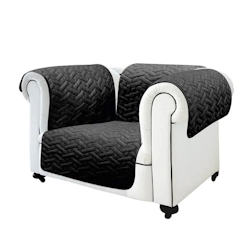 Starlyf Sofa Cover Individual, Sesselhusse, Sesselauflage, wasserabweisend, wendbar schwarz und grau, 190x170 cm, Sesselbezug Image