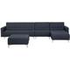 Modular Left Hand L-Shaped Corner Sofa Bed Seat Ottoman Grey Fabric Aberdeen - Grey