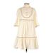 ERIN Erin Fetherston Casual Dress - A-Line Crew Neck 3/4 sleeves: Ivory Print Dresses - Women's Size 3