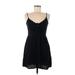 Forever 21 Casual Dress - A-Line Plunge Sleeveless: Black Print Dresses - Women's Size Medium