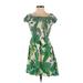 Love, Fire Casual Dress: Green Print Dresses - Women's Size Small