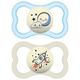 MAM Supreme Night Baby Pacifier, for Sensitive Skin, Patented Nipple, 2 Pack, 6-16 Months, Boy