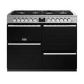 Stoves Precision Deluxe ST DX PREC D1100DF SS 110cm Dual Fuel Range Cooker - Black/Stainless Steel - A Rated