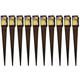 10 x Fence Post Holder 75mm posts Support Drive Down Spike Clamp Grip Brown for 75mm x 75mm posts, 600mm spike (3" x 24") Eliza Tinsley Swiftpost, Pack of 10