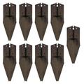 9 x Fence Repair Post Holder 75mm posts Support Drive Down Spike Clamp Grip Brown for 75mm x 75mm (3") posts, Eliza Tinsley Swiftpost, Pack of 9