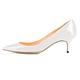 EDEFS Womens Elegant Kitten Heel Court Shoes Low Heels Wedding Dress Pumps 65mm White EU41