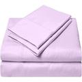 100% Organic Bamboo Bed Sheet Set For Double Size Bed, 40cm Deep Pocket Fitted Sheet, Soft & Cooling Sheet Set 4pc - 1 Flat Sheet, 1 Fitted Sheet & 2 Pillowcases - (Lavender Solid, Double)