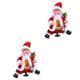 ABOOFAN 2 Pcs Santa Claus Centerpiece Table Decorations Christmas Musical Toy Christmas Plush Toy Santa Figures Dining Table Decor Christmas Decorations Kid Toy Child Statue Plastic Number