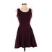 Lola Casual Dress - A-Line: Burgundy Solid Dresses - Women's Size X-Small