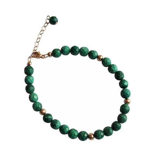 Gemshine – Armband ‚Malachit – Facettiert‘ Armbänder & Armreife Weiss Damen
