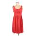 Merona Casual Dress - A-Line Scoop Neck Sleeveless: Red Print Dresses - Women's Size Medium