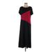 Talbots Casual Dress - Midi: Black Color Block Dresses - Women's Size Large