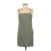 H&M Casual Dress - Shift Square Sleeveless: Green Print Dresses - Women's Size 8