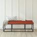 Trent Austin Design® Olmsted Faux Leather Bench w/ Metal Legs Faux Leather/Upholstered/Leather in Red/Brown | 17.28 H x 53.11 W x 15.79 D in | Wayfair
