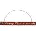 The Holiday Aisle® Merry Christmas Sign Ornament W/Rusty Wire Hanger Wood/Metal in Brown/Red | 4 H x 1 W x 10 D in | Wayfair