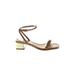 Zara Heels: Brown Print Shoes - Women's Size 40 - Open Toe