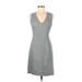 Theory Casual Dress - Sheath: Gray Chevron/Herringbone Dresses - Women's Size 8
