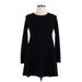 Forever 21 Casual Dress - A-Line Crew Neck Long sleeves: Black Print Dresses - Women's Size Medium