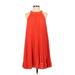 Alex Marie Casual Dress - Mini Halter Sleeveless: Orange Solid Dresses - Women's Size 4