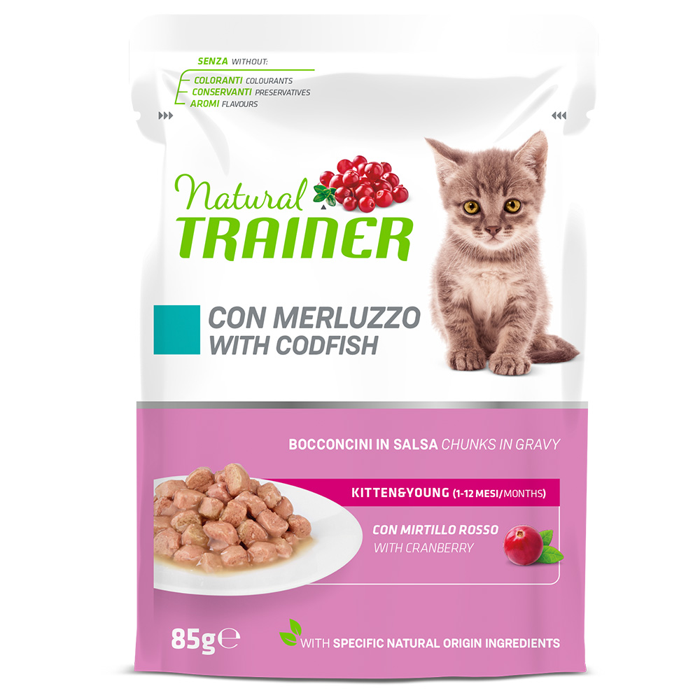 Natural Trainer Kitten & Young - Set %: 24 x 85 g Merluzzo