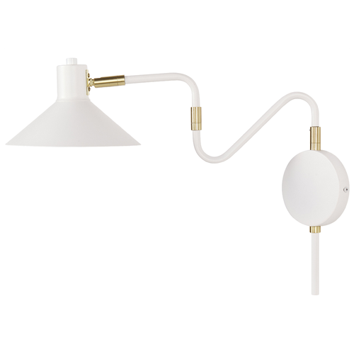 Wandlampe Weiß / Gold aus Metall Kegelform Verstellbar Glamour Style für Wohnzimmer Schlafzimmer Flur