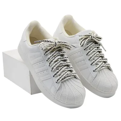 Lacci delle scarpe da 8MM abbigliamento carattere stampato in bianco e nero "Fear of God" coulisse