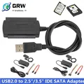 Grwibeou Nuovo 3 in 1 USB 2.0 a IDE / SATA 2.5", 3.5" Disco rigido HDD SSD 480 Mb/s Cavo adattatore convertitore interfaccia dati