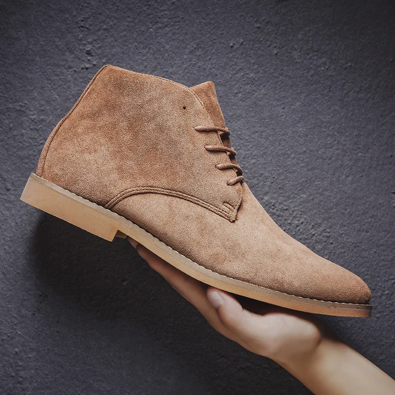 Chelsea Stiefel Männer Frühling Herbst Klassische Casual Stiefel Männlichen Mode Schuhe Männer Lace-up Casual Botas Schwarz Marke männer Stiefel 658