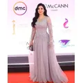 Arabia saudita donne celebrità tappeto rosso abiti trasparente girocollo abito da ballo Applique di