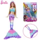 Original Barbie Puppe Dreamtopia Meerjungfrau Twinkle Licht Prinzessin Kleid Zubehör Rosa-Gestreift