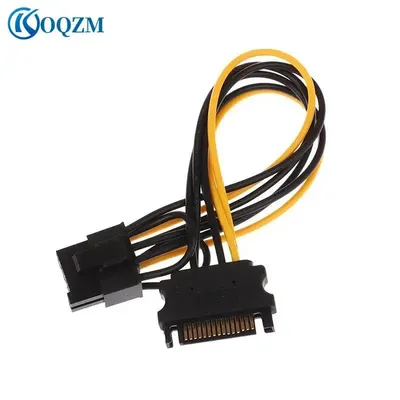 1 Stück 15-poliger Sata-Stecker auf 8-poliges (6 2) PCI-E-Strom versorgungs kabel 18-AWG-Kabel
