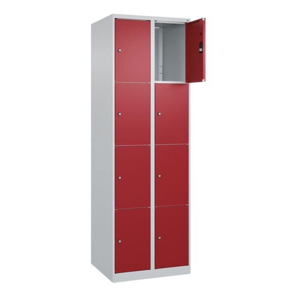 CP Schließfachschrank »Classic Plus Korpus lichtgrau« 2x4 Fächer rot, 60x185x50 cm