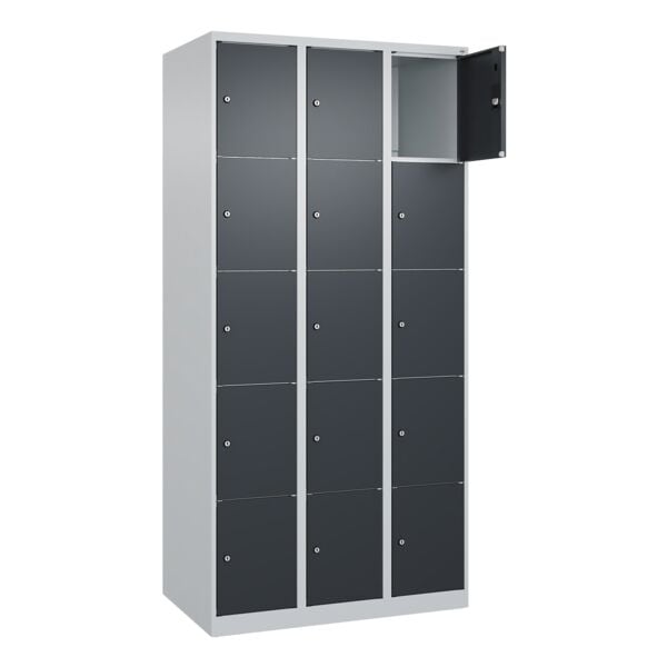 CP Schließfachschrank »Classic Plus Korpus lichtgrau« 3x5 Fächer grau, 90x185x50 cm