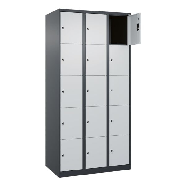 CP Schließfachschrank »Classic Plus Korpus anthrazit« 3x5 Fächer grau, 90x185x50 cm
