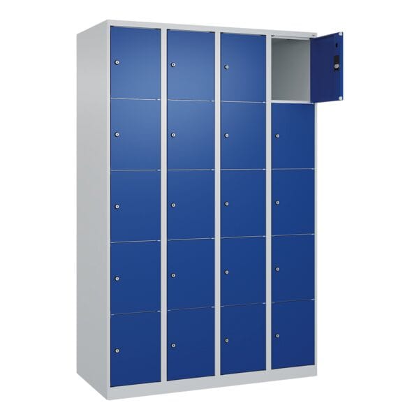 CP Schließfachschrank »Classic Plus Korpus lichtgrau« 4x5 Fächer blau, 120x185x50 cm
