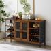 3-Layers Side Cabinet Wine Storage Bar Table with Wine Rack and Holder