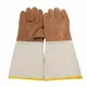 Welding Gloves Leather Long Wear-resistant Welding Welder Protective Gloves Canvas Sleeve Fur Gloves