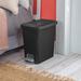 Sterilite 2.7 Gallon Rectangular Step On Trash Bin Wastebasket, Black (2 Pack)