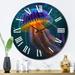 Designart "Radiant Colorful Deep Sea Jellyfish II" Jellyfish Oversized Wall Clock