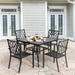 Outdoor 5-Piece Dining Set, Stackable Chairs and 37'' Table - 37 inches table
