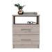 Wooden Nightstand, Two Drawers,One Shelf