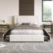 Upholstered Button Tufted Queen Platform Bed with 4 Drawers