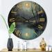 Designart "Mysterious Misty Sunset Over Teal Lake II" Lakehouse Oversized Wall Clock