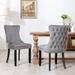 Modern Velvet Upholstered Wing-Back Dining Chair with Nailhead Trim/Solid Wood Legs-Set of 2-Grey