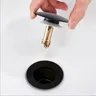 Sink Drain Plug Matte Black Basin Waste Pop Up Bathroom Sink Push Button Click Clack Plug For
