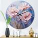 Designart "Purple Cornflowers Romantic Impression I" Floral Oversized Wall Clock