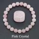 Natural Pink Rose Powder Crystal Quartz Natural Stone Stretch Bracelets Homme Purify the Soul