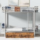 Twin XL over Twin XL Metal Bunk Bed with Drawers